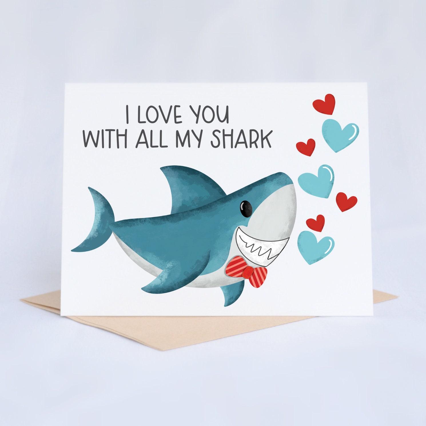 PRINTABLE Shark Valentine's Day Card Happy - Etsy Canada