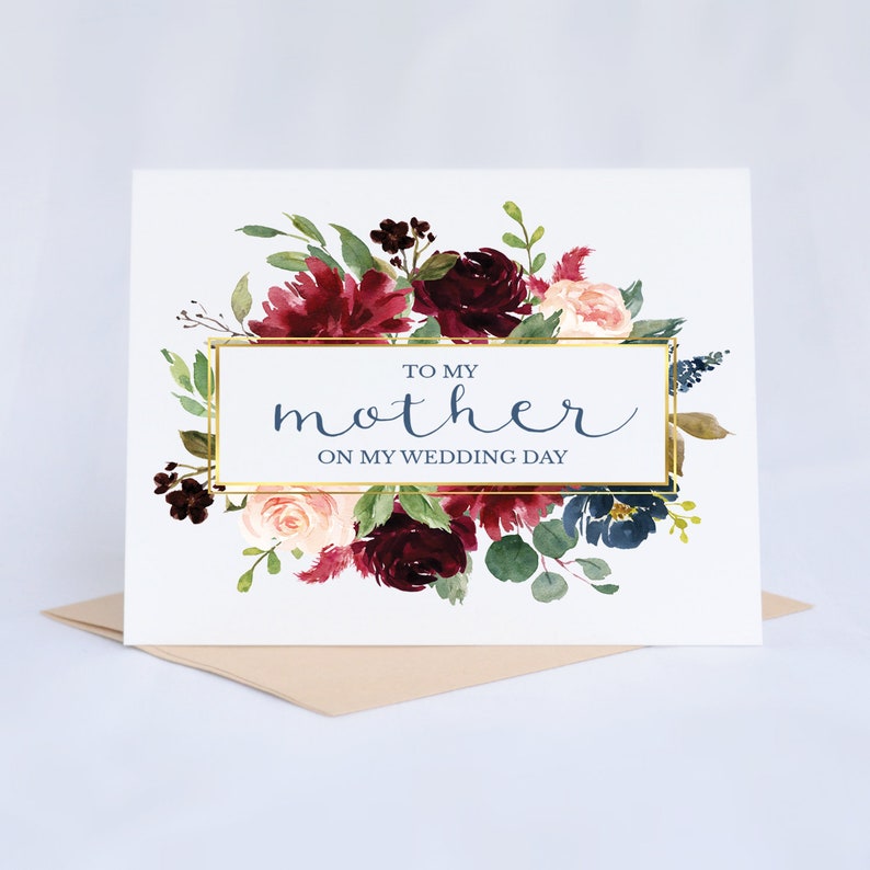 To My Mother On My Wedding Day On My Wedding Day Card For Mom