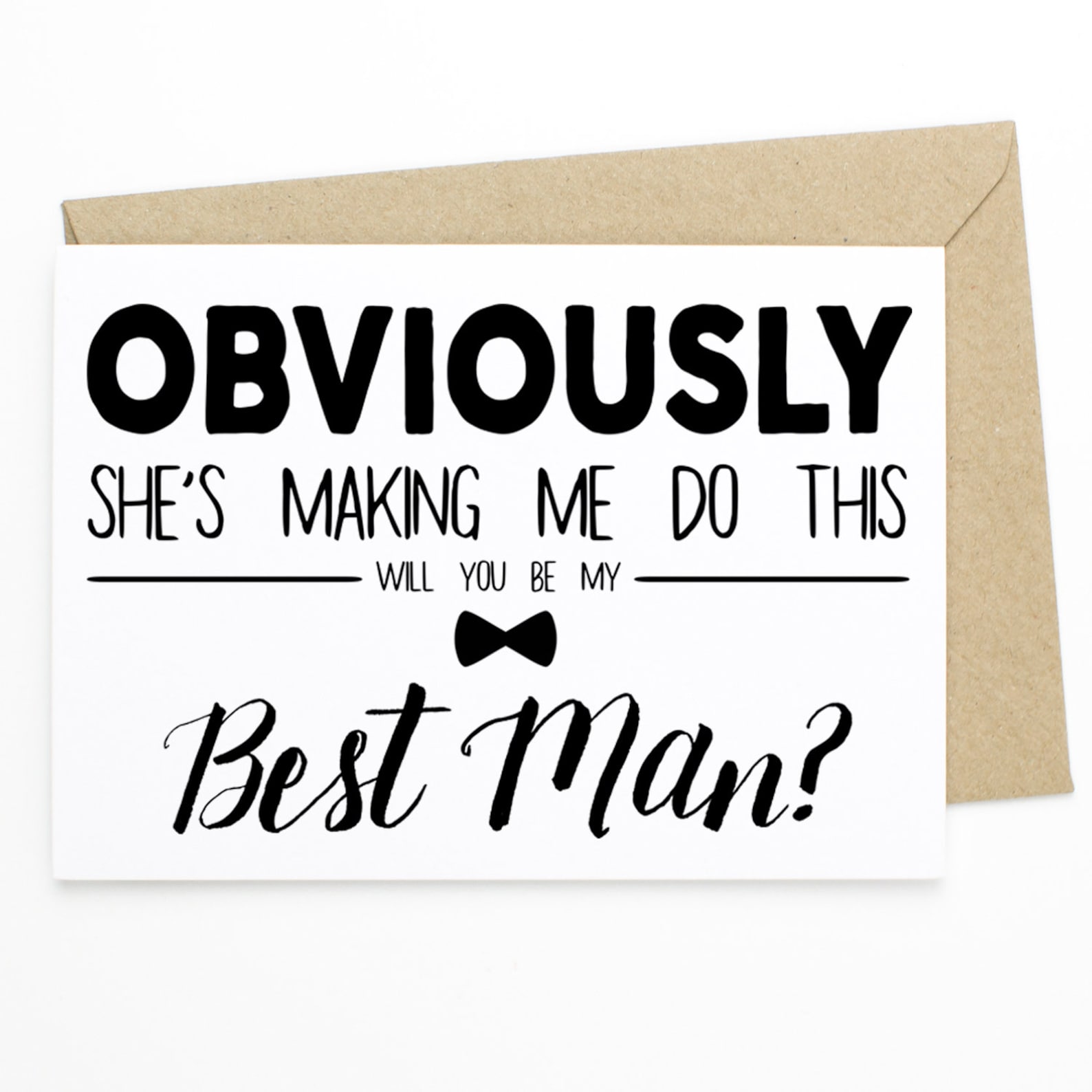 PRINTABLE Funny Best Man Proposal Card Obviously She's Etsy UK