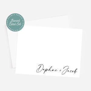 Personalized Couples Stationery Set: Modern Flat Notecards