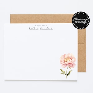 Papeterie personnalisée MODifiable pivoine - modèle de carte de correspondance floral