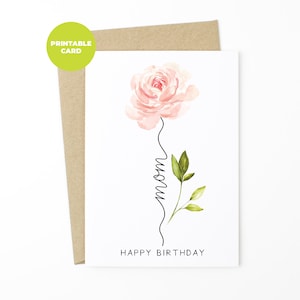 PRINTABLE Birthday Card for Mom Mom Happy Birthday Floral - Etsy