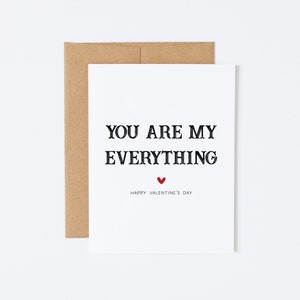 Vous êtes tout pour moi - carte de Saint-Valentin heureuse, carte romantique pour le jour V, carte Je t'aime