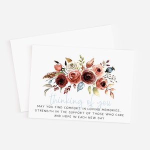 Floral Sympathy Card: Thinking of You (digital Download) - Etsy
