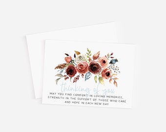 Bend Towards the Light Sympathy Card, Modern Floral Thinking of You Card,  Things Will be Alright Encouragement Card