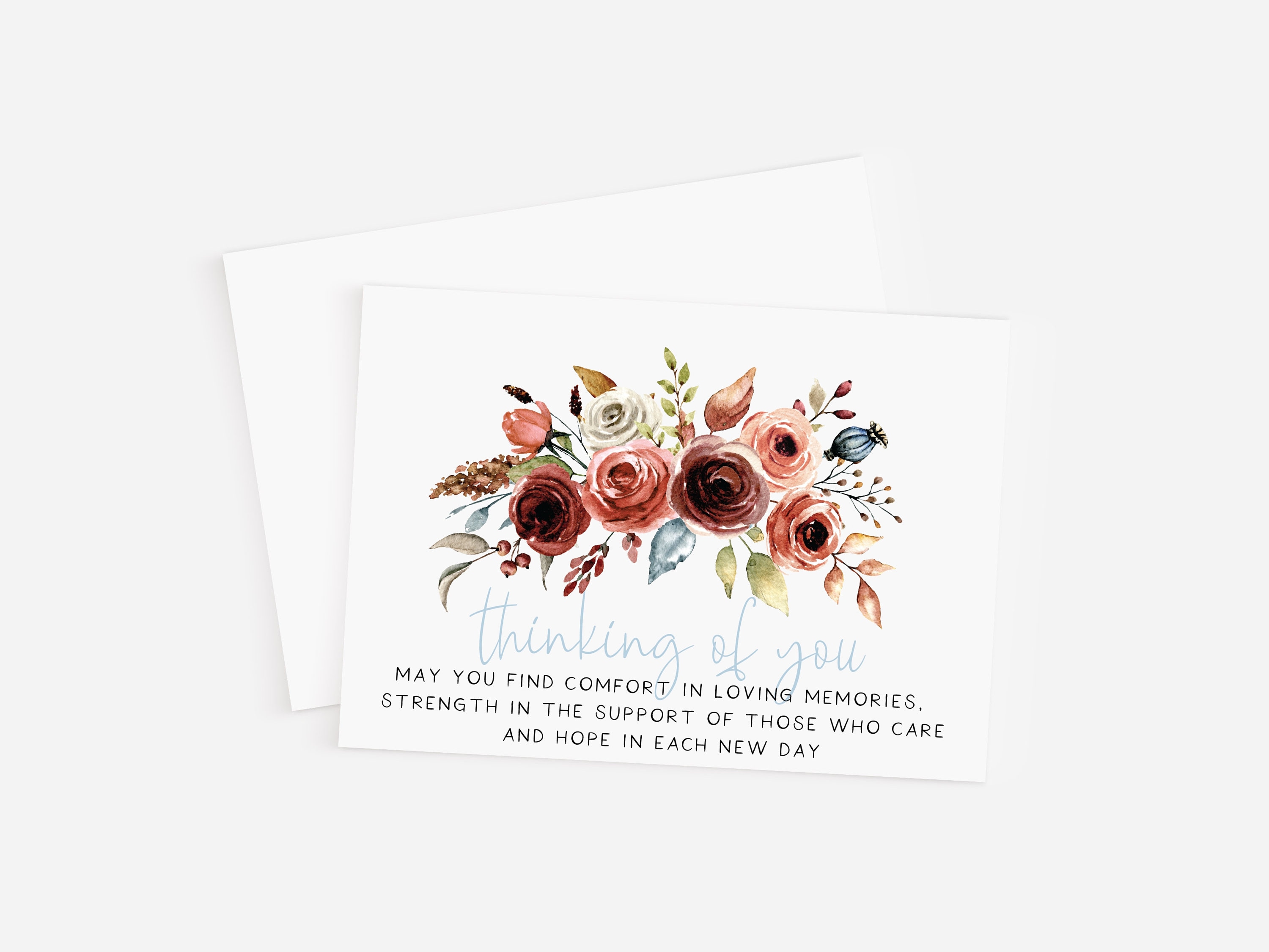 Floral Sympathy Card: Thinking of You (digital Download) - Etsy