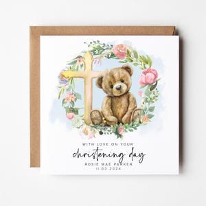 Carte de baptême personnalisée pour petite-fille - cadeau de baptême pour nièce - carte de baptême personnalisée