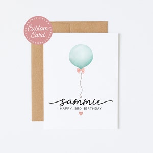 Carte d'anniversaire personnalisée pour tout âge et tout nom - carte de joyeux anniversaire, carte de joyeux anniversaire pour elle, anniversaire d'enfant, anniversaire d'enfants mignons