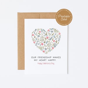 PRINTABLE All You Need Is Your Friends & Coffee Galentine&#39;s Day Greeting Card