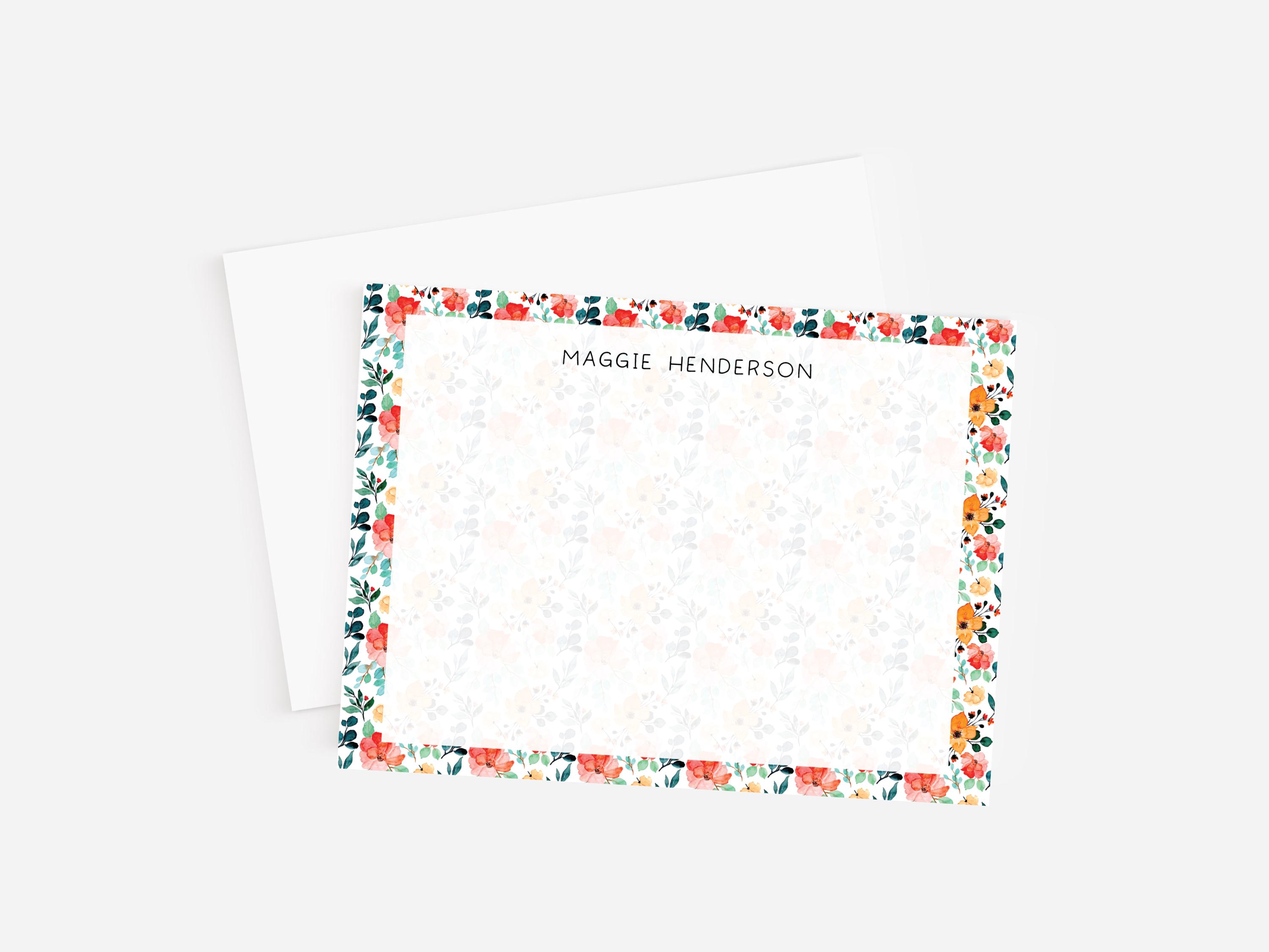 Personalized Floral Wedding Thank You Notecards: Set of 10 - Etsy