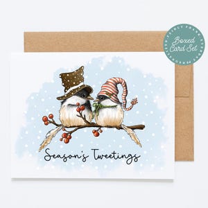Jeu de cartes de Noël en boîte - Tweets de la saison - lot de 10 cartes de voeux et enveloppes - carte de Noël, cartes de vœux, cartes de joyeux Noël