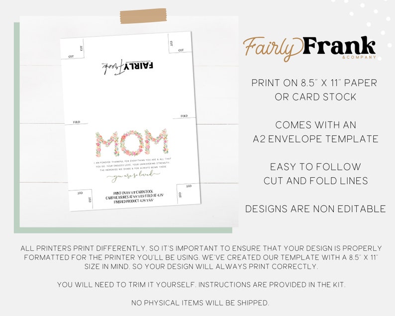 PRINTABLE Christmas Card for Mom Christmas Card Mom - Etsy