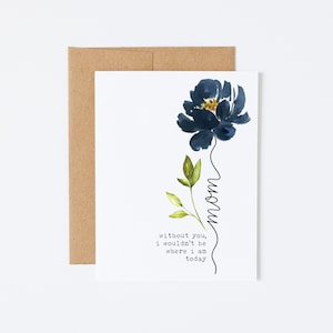 Célébrez la journée spéciale de maman avec notre carte sentimentale. Parfait pour la fête des mères et les anniversaires - Sans vous, je ne serais pas là où je suis aujourd'hui