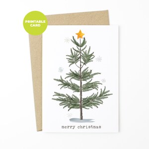 DRUCKBARE Weihnachtskarte - Frohe Weihnachten - Weihnachtskarten, druckbare Weihnachtskarte, Aquarell Weihnachtskarte