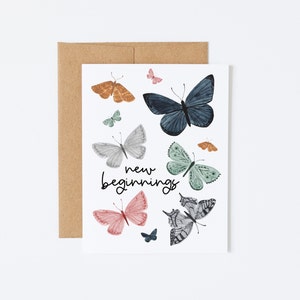Carte New Beginnings A2 - Carte New Beginnings, carte d'encouragement, carte de meilleur ami, carte d'amitié, carte de voeux papillon, carte d'anniversaire