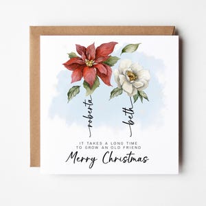 Carte de Noël PERSONNALISÉE pour un ami de longue date : il faut du temps pour devenir un vieil ami. Joyeux Noël