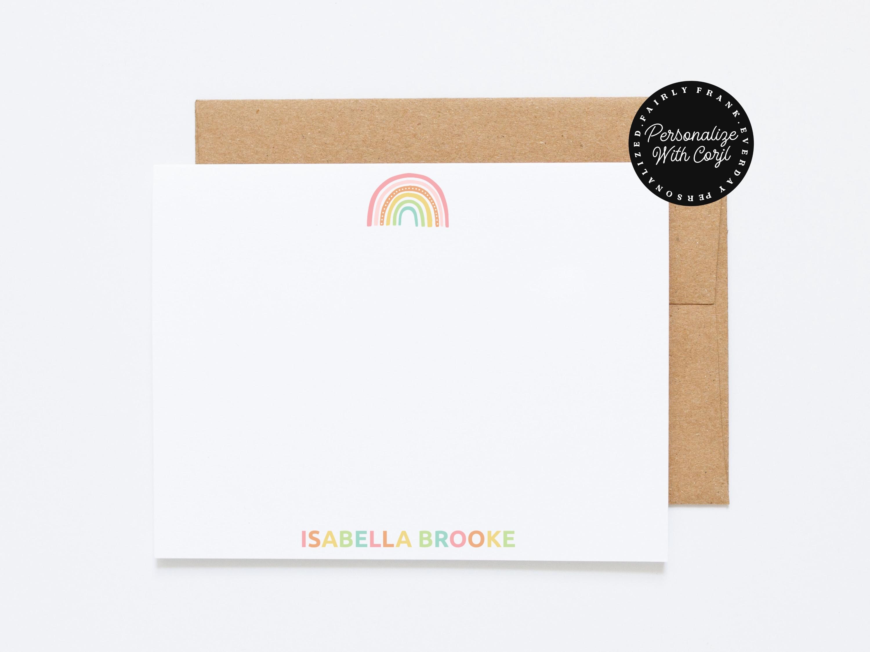 Editable Rainbow Stationery: Personalized Kids Thank You Note (digital ...