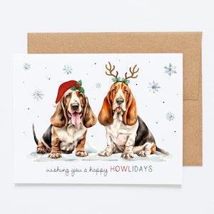 Cartes de Noël - Je vous souhaite une joyeuse fête des morts - Carte de Noël pour Basset Hound
