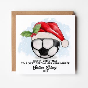 Carte de Noël de football personnalisée - Carte de vœux pour petit-fils, petite-fille, fils, neveu