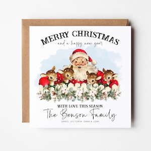 Carte de Noël familiale personnalisée - voeux de Noël personnalisés