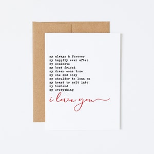 Romantic I Love You Card for Husband, Anniversary Card for Husband - My Always & Forever Husband