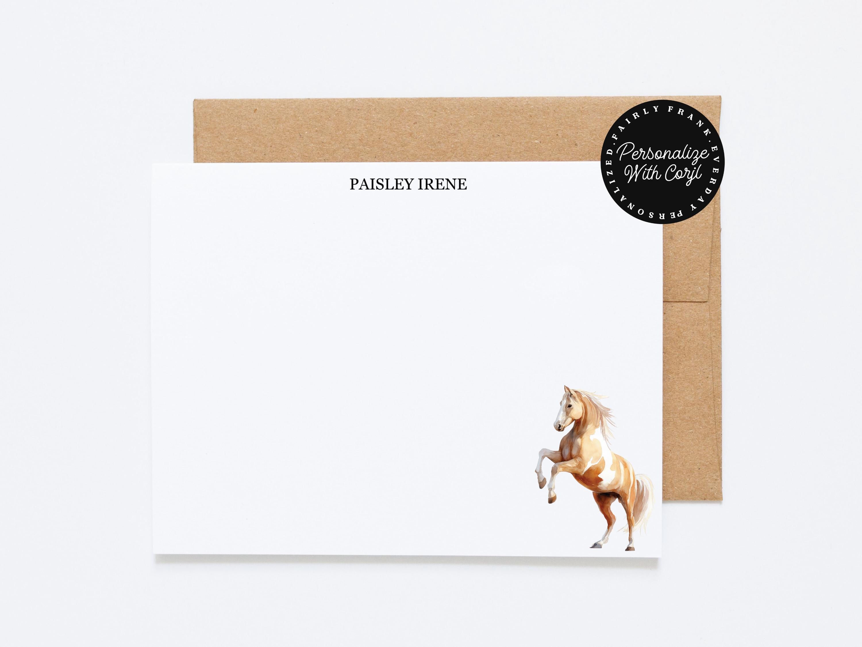 Editable Note Card Template, Horse Stationery Printable, Corjl Instant ...