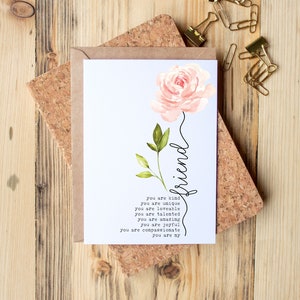 This beautifully designed card is crafted with love and care, featuring delicate details that will surely melt your friend's heart. Whether it's their birthday, a special occasion, or just a random act of kindness.