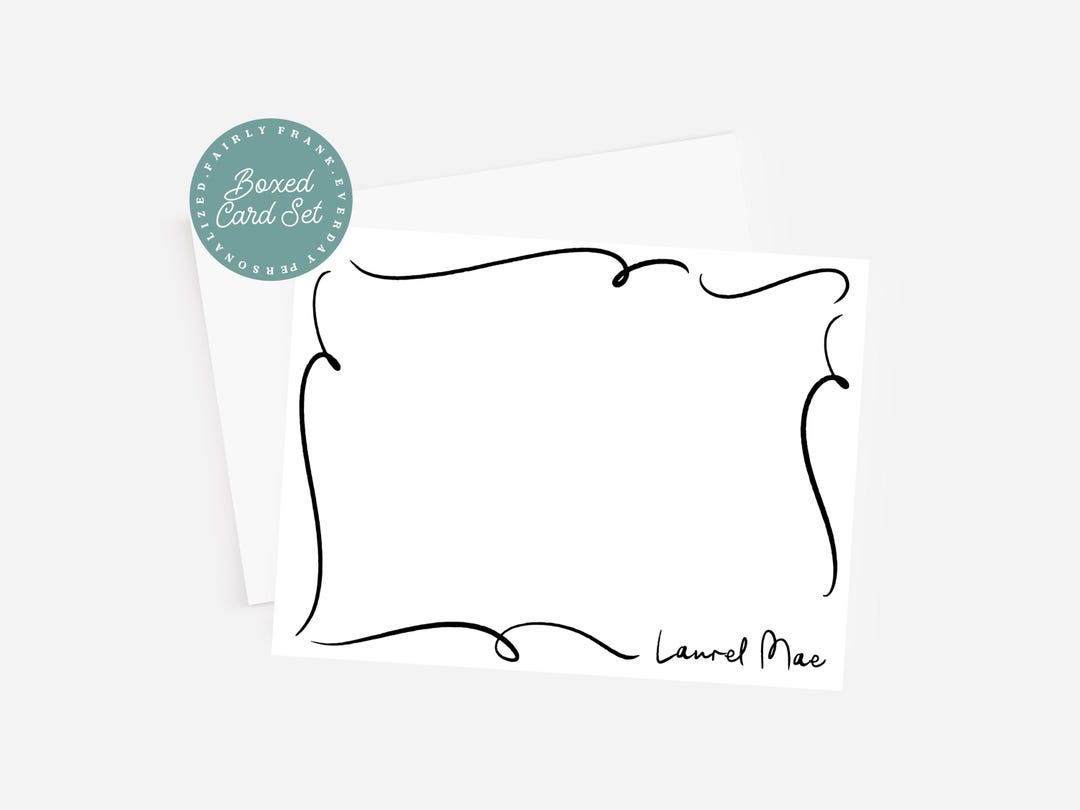 Personalized Note Card Set - Black Border Stationery - Set of 10 - Etsy