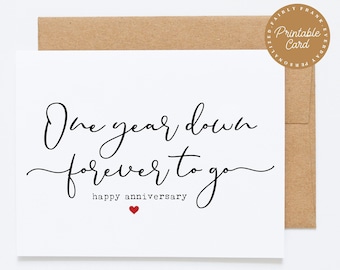 PRINTABLE First Anniversary Card - Celebrating 1st Anniversary Together