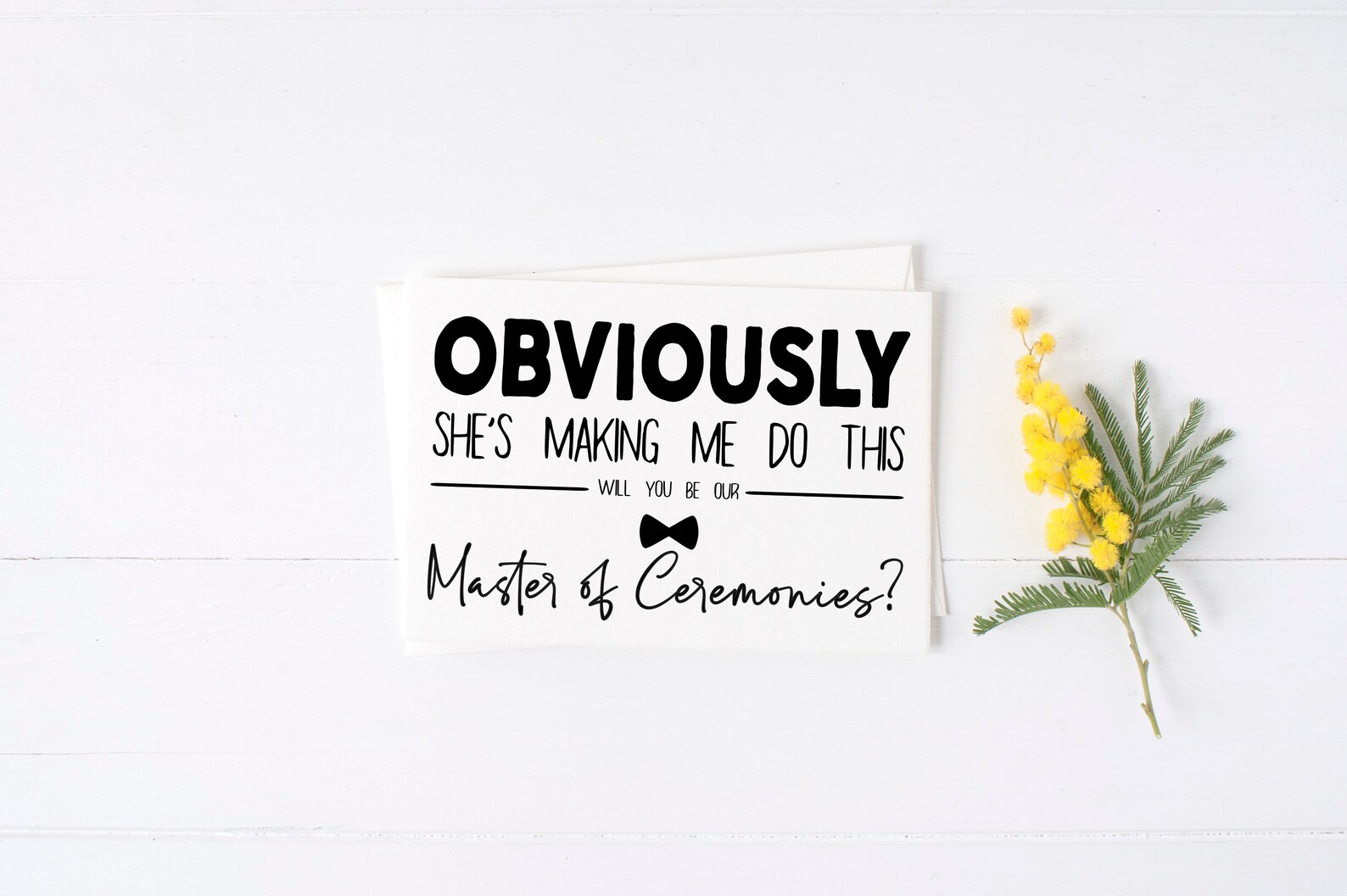 Was Obviously Making Funny Master of Ceremonies Card: Obviously She's Making Me Do This ...