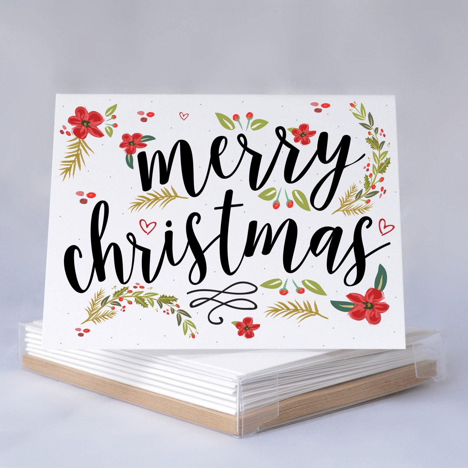 Christmas Card Boxed Set Merry Christmas | Etsy