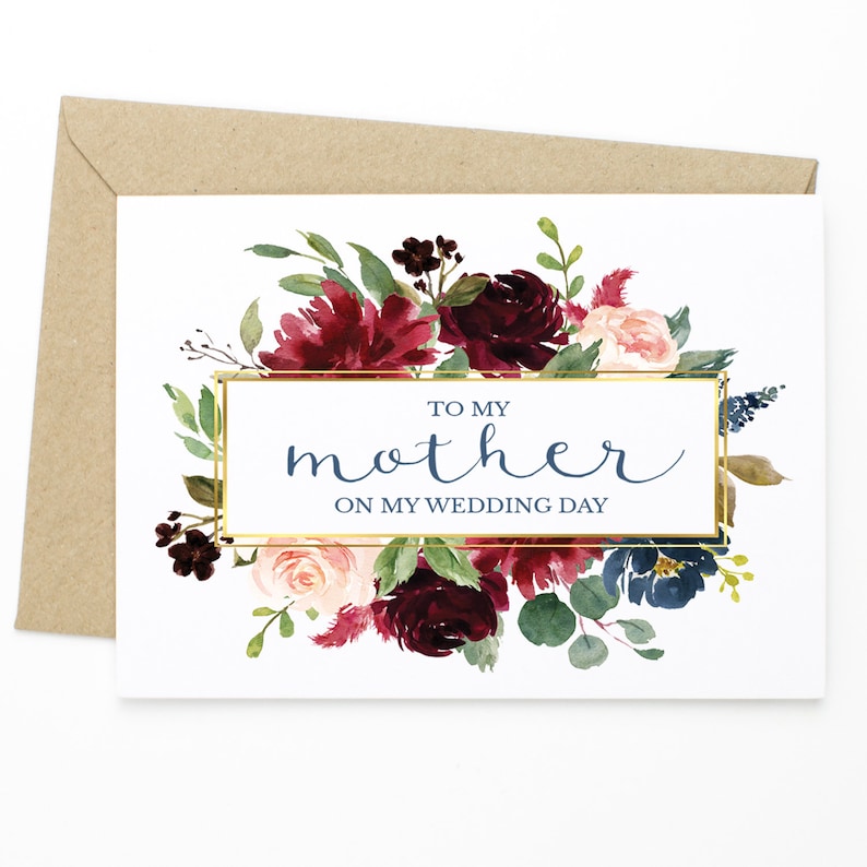 To My Mother On My Wedding Day On My Wedding Day Card For Mom