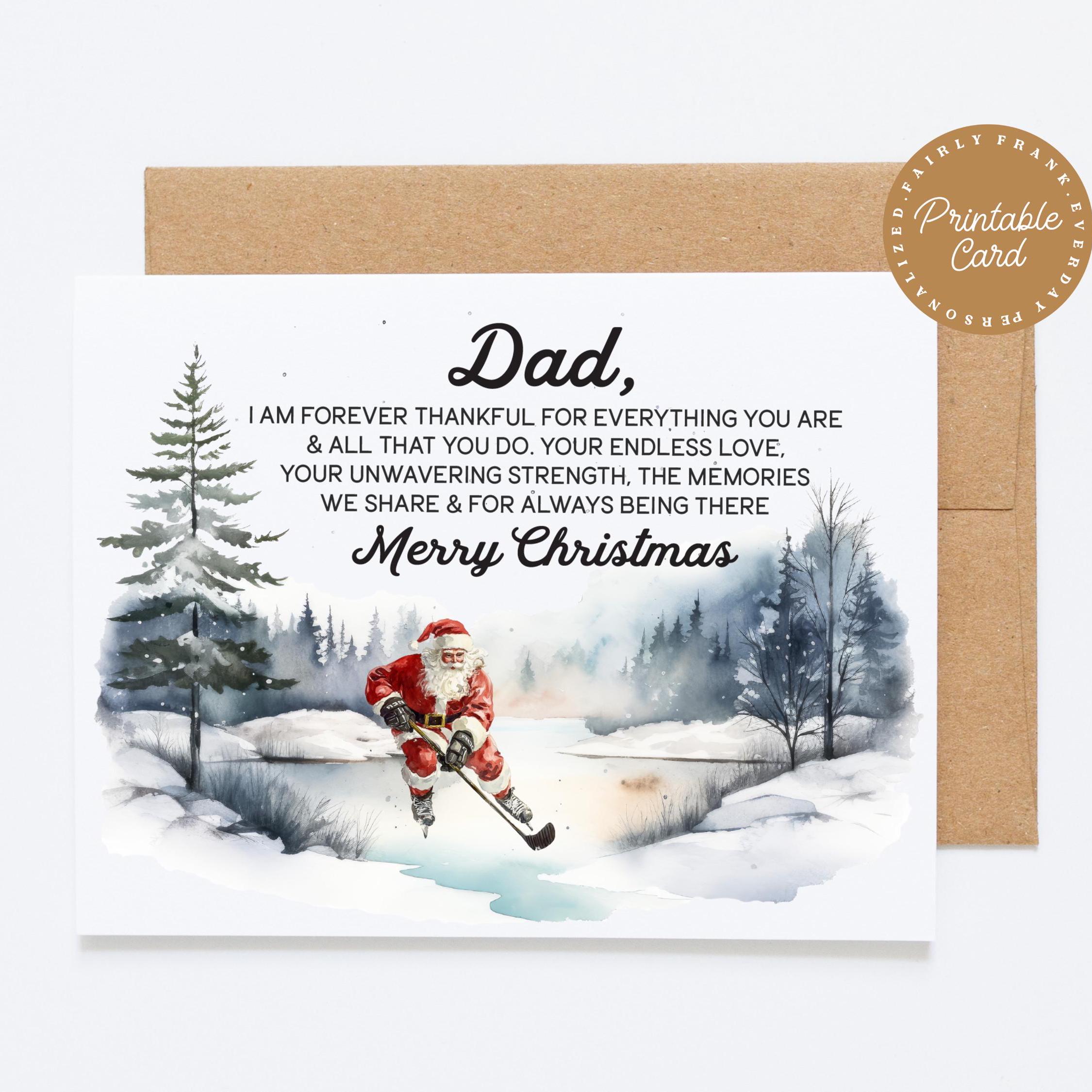 printable christmas card for dad - - etsy uk