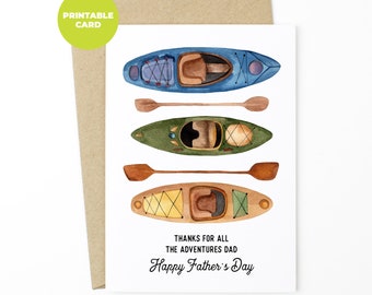 PRINTABLE Father's Day Adventure Card - Thanks For all The Adventures Dad Happy Father's Day - adventure card dad, fathers day greeting card