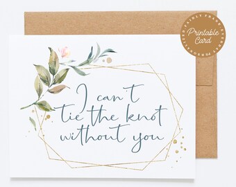 PRINTABLE Botanical Bridal Party Proposal Cards - Spring Foliage Theme