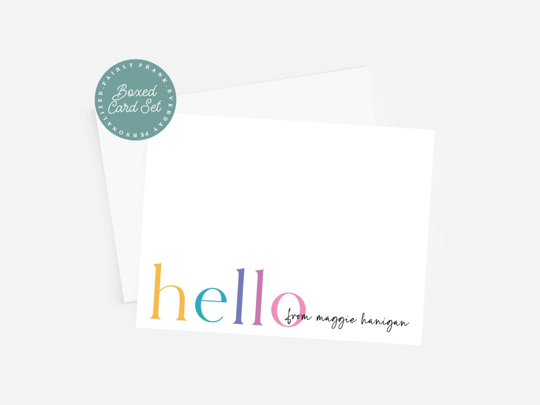 Personalized Stationery Note Card Set - Hello Women's Gift - Etsy