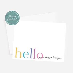Personalized Stationery Note Card Set - Hello Women's Gift