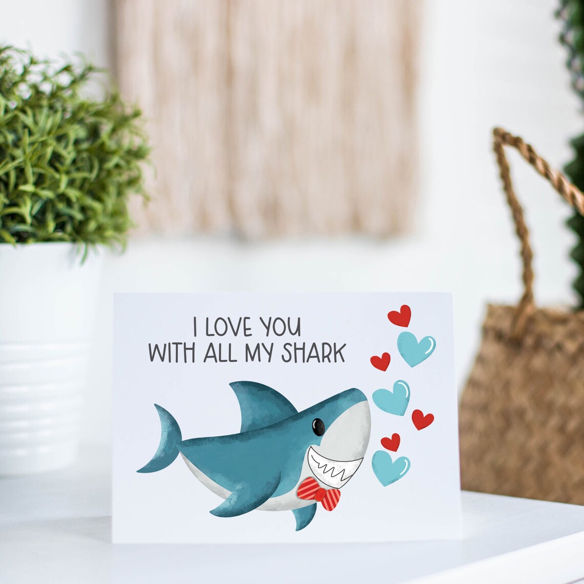 PRINTABLE Shark Valentine's Day Card Happy - Etsy Canada