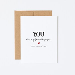Carte de Saint-Valentin - Vous êtes ma personne préférée - Je t'aime, carte pour femme, carte pour mari