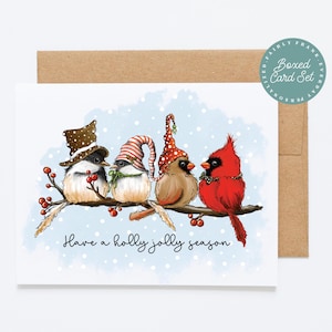 Ensemble de cartes de Noël en boîte - Have A Holly Jolly Season - Lot de 10 cartes de voeux et enveloppes - Carte de Noël, cartes de vœux