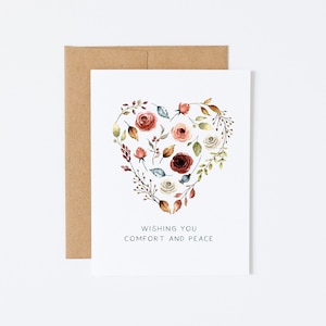 Carte de sympathie - Trouvez le réconfort et la paix dans les moments difficiles, les sincères condoléances, le soutien au deuil
