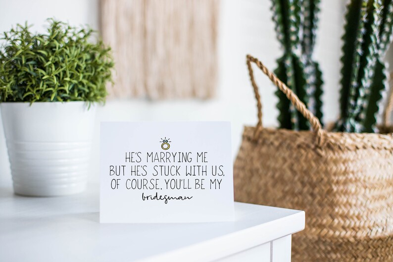 PRINTABLE BRIDESMAN Proposal Card Will You Be My Bridesman | Etsy