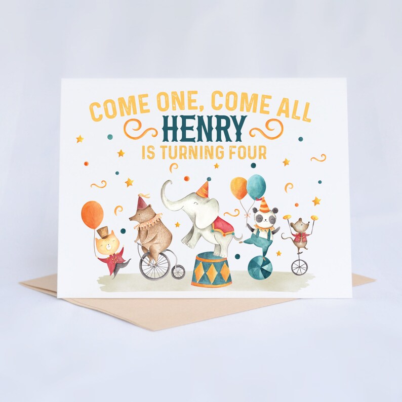EDITABLE Personalized Birthday Card Personalized birthday card, kids birthday card, custom birthday card, first birthday card image 5