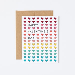 Carte de voeux Happy Valentine's Day - carte de Saint Valentin, note colorée de Saint Valentin, je t'aime carte, Saint Valentin pour les enfants, carte pour femme