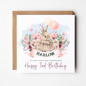 Carte d'anniversaire personnalisée - carte d'anniversaire enfant personnalisée, carte d'anniversaire nièce