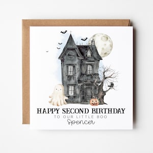 Carte d'anniversaire Halloween personnalisée pour enfants - Anniversaire octobre, carte d'anniversaire Halloween