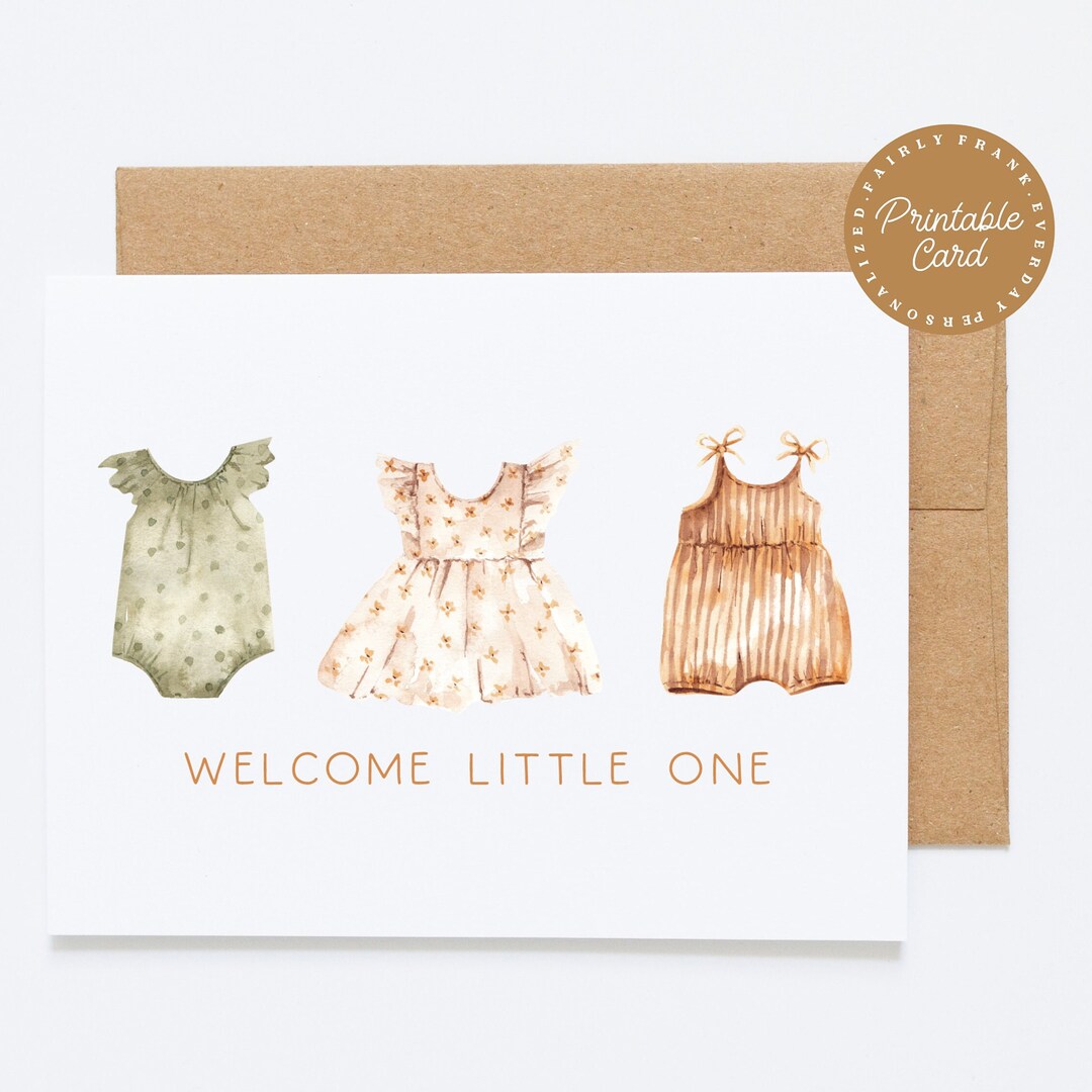 PRINTABLE New Baby Card - Welcome Little One - Congratulations Card ...