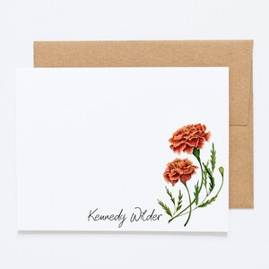 Ensemble de papeterie d'automne personnalisé - 12 cartes de correspondance plates avec enveloppes - Marigold & Autumn Inspired