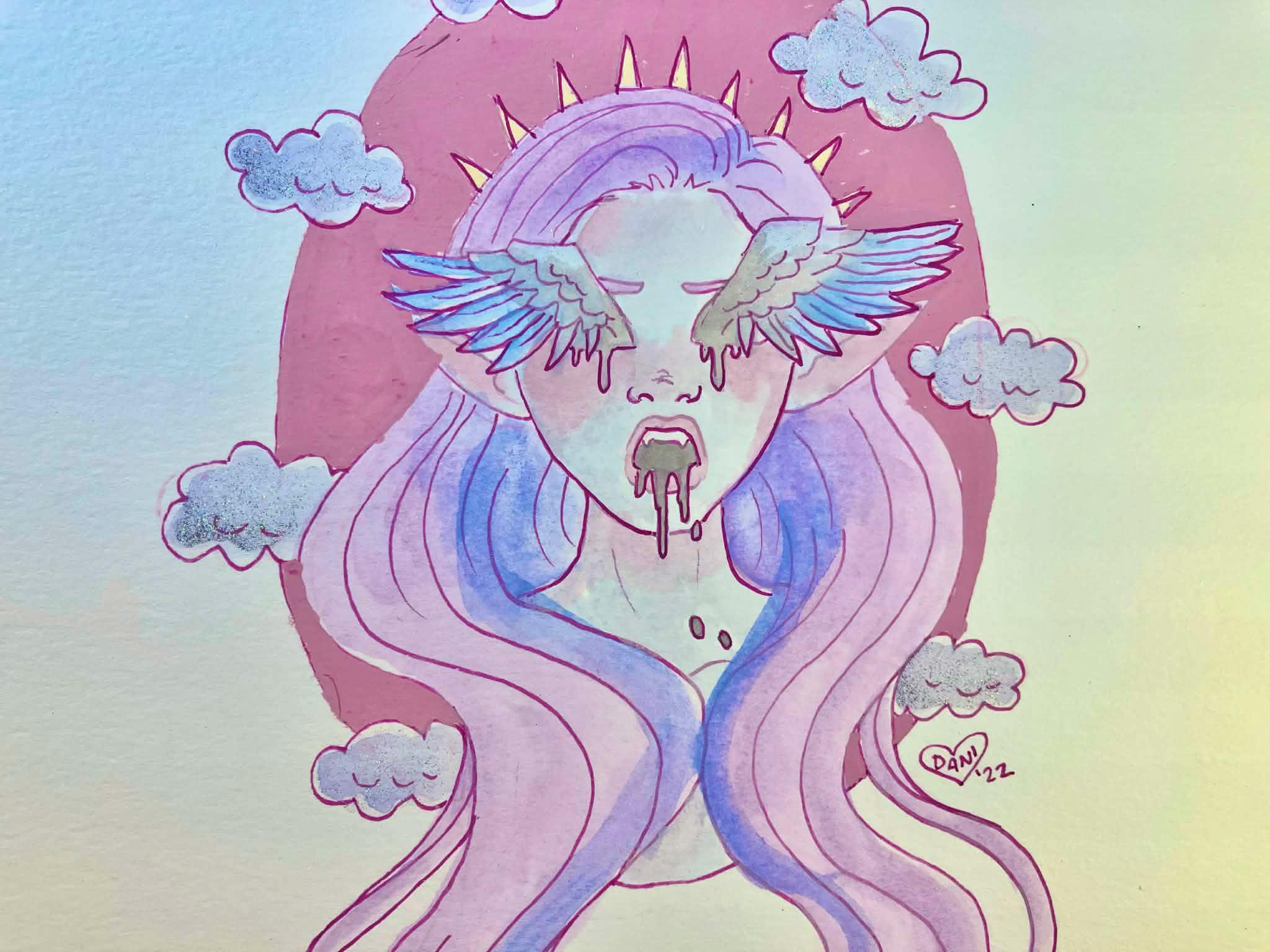 Angel Eyes - Original Illustration (9x12 Inches) - Etsy
