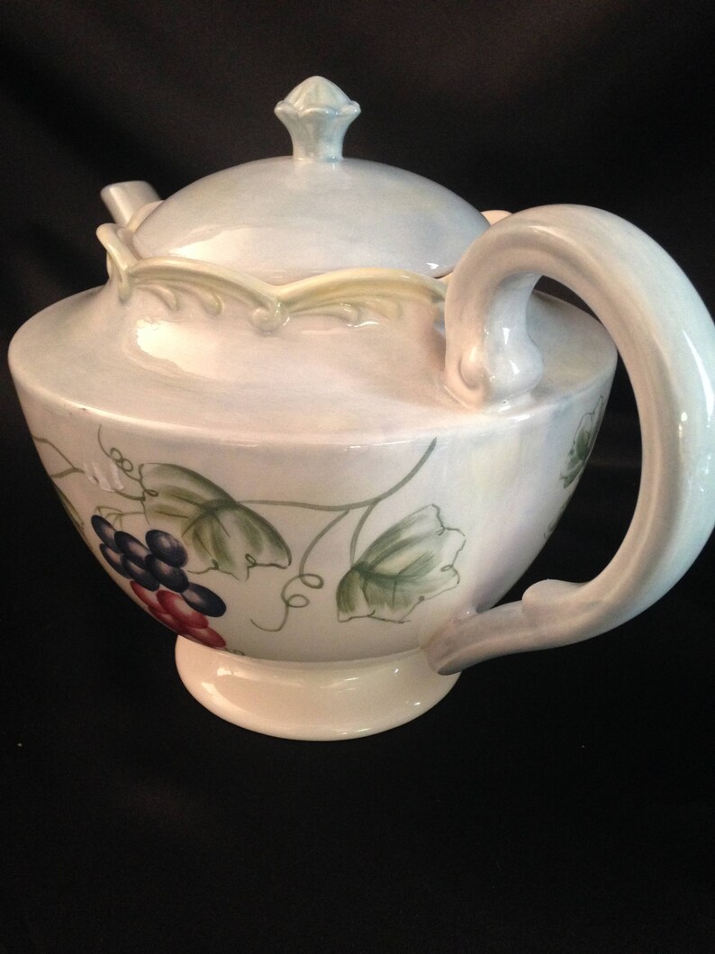 Lenox Tuscan Vine Covered Tea PotLenox Tuscan Vine Fine China Tea Pot WLid Design By Louise Le Luyer